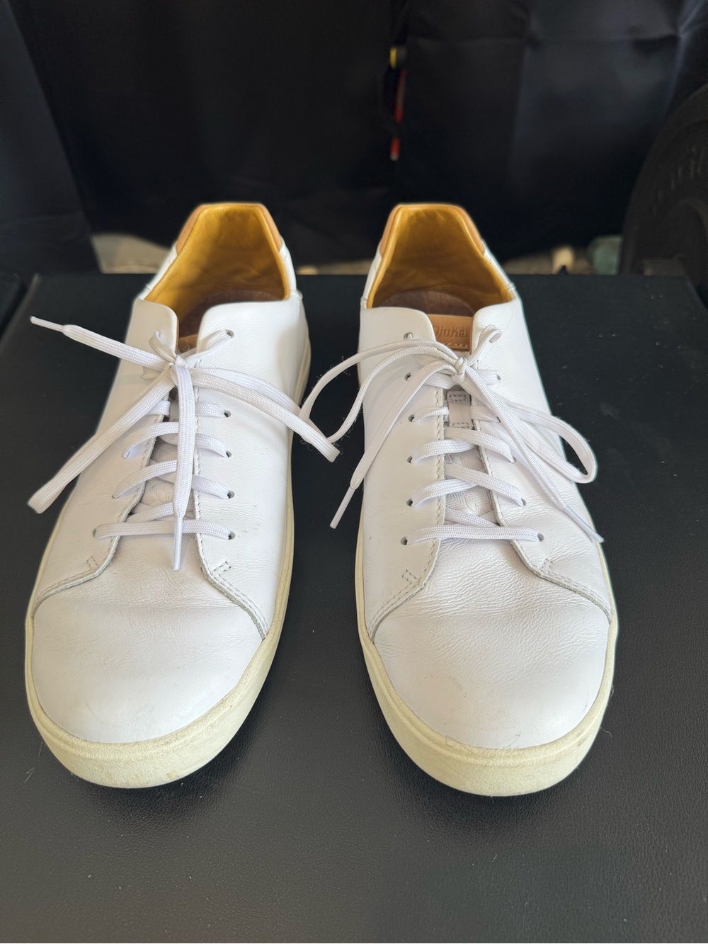 OluKai White Leather Men's Sneakers